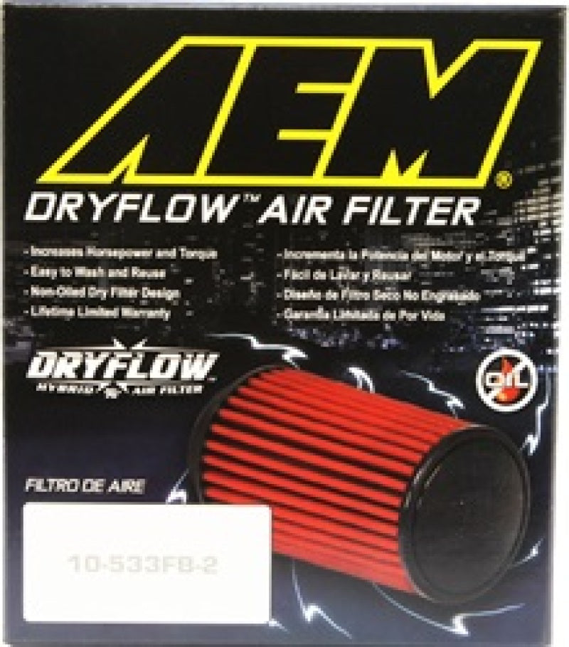 AEM Dryflow Air Filter 2.75in X 5in Dryflow- w/Hole