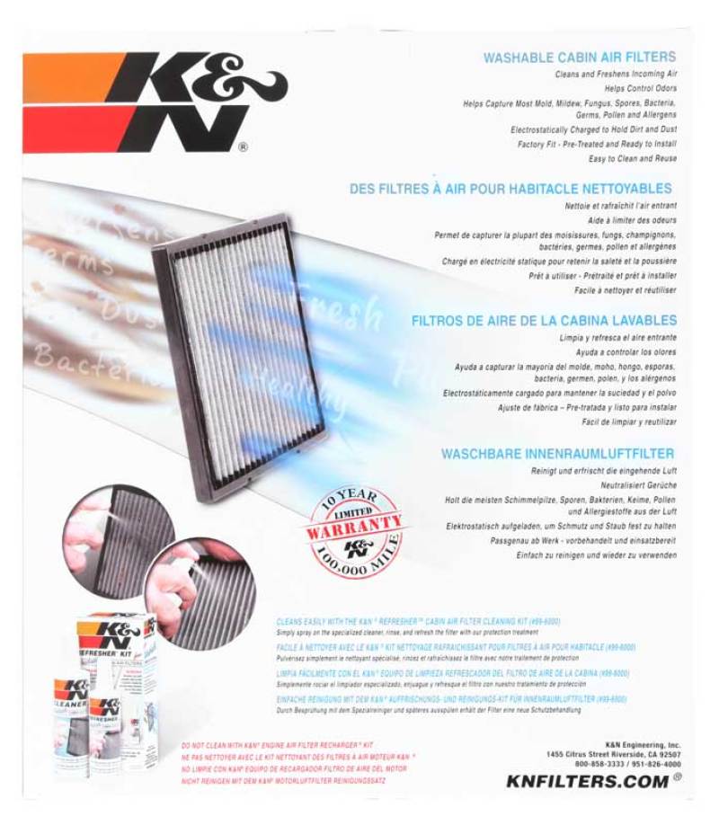 K&N 05-18 Chevrolet Corvette Z06/ZR1 Cabin Air Filter