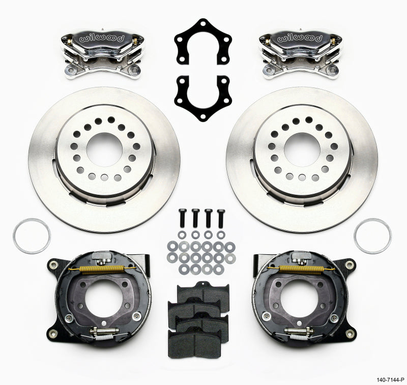 Wilwood Forged Dynalite P/S Park Brake Kit Polished Mopar/Dana 2.36in Off w/Snap Ring Brng