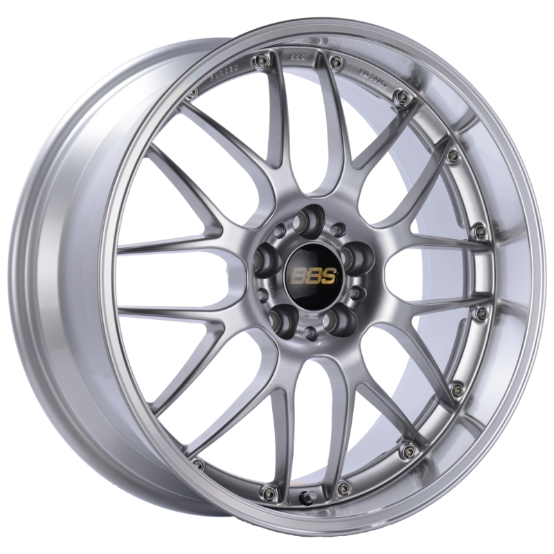 BBS RS-GT 19x10 5x120 ET25 Diamond Silver Center Diamond Cut Lip Wheel -82mm PFS/Clip Required