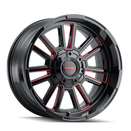 Mayhem 8115 Apollo 20x9 / 6x135 BP / 0mm Offset / 106mm Hub Black w/ Prism Red Wheel