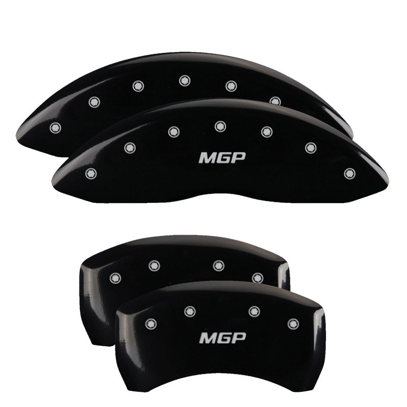 MGP 4 Caliper Covers Engraved Front & Rear With stripes/Dodge Yellow finish black ch