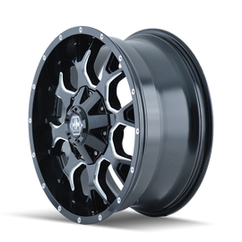 Mayhem 8015 Warrior 22x12 / 8x165.1 BP / -44mm Offset / 130.8mm Hub Black w/ Milled Spokes Wheel