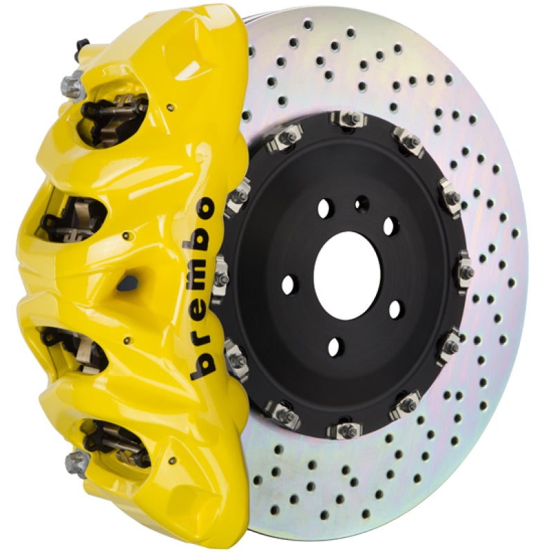 Brembo 16+ Q7 (4M)/19+ Q8 (4M) Front GT BBK 8 Piston Cast 412x38 2pc Rotor Drilled- Yellow