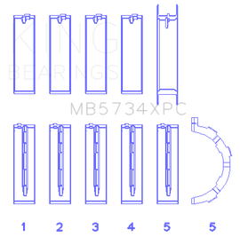 King Ford 302 CID Coyote (Size STD) Performance Coated Main Bearing Set