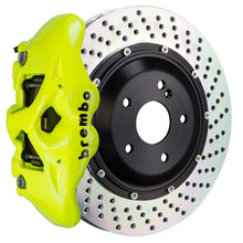 Load image into Gallery viewer, Brembo 09-16 Panamera/S/4S/Turbo Rear GT BBK 4 Piston Cast 380x28 2pc Rotor Drilled- Fluo. Yellow