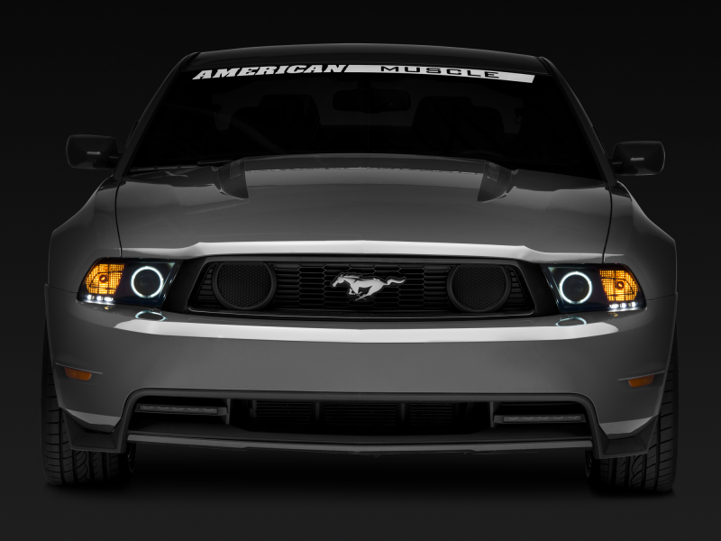 Raxiom 10-12 Ford Mustang w/ Headlights CCFL Halo Projector Headlights- Black Housing (Clear Lens)