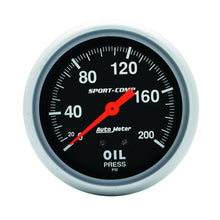 Load image into Gallery viewer, Autometer 2-5/8in 200 PSI Mechanical Sport-Comp Oil Pressure Gauge