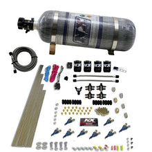 Load image into Gallery viewer, Nitrous Express 8 Cyl Piranha Direct Port 4 Solenoids Nitrous Kit (200-500HP) w/12lb Bottle