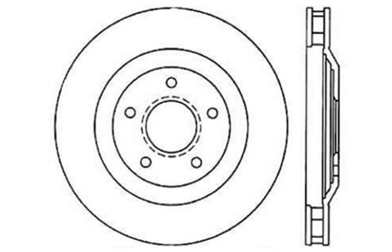 StopTech Power Slot 97-04 Chevy Corvette / 04 & 08 Cadillac XLR/XLR-V Front Left Drilled Rotors