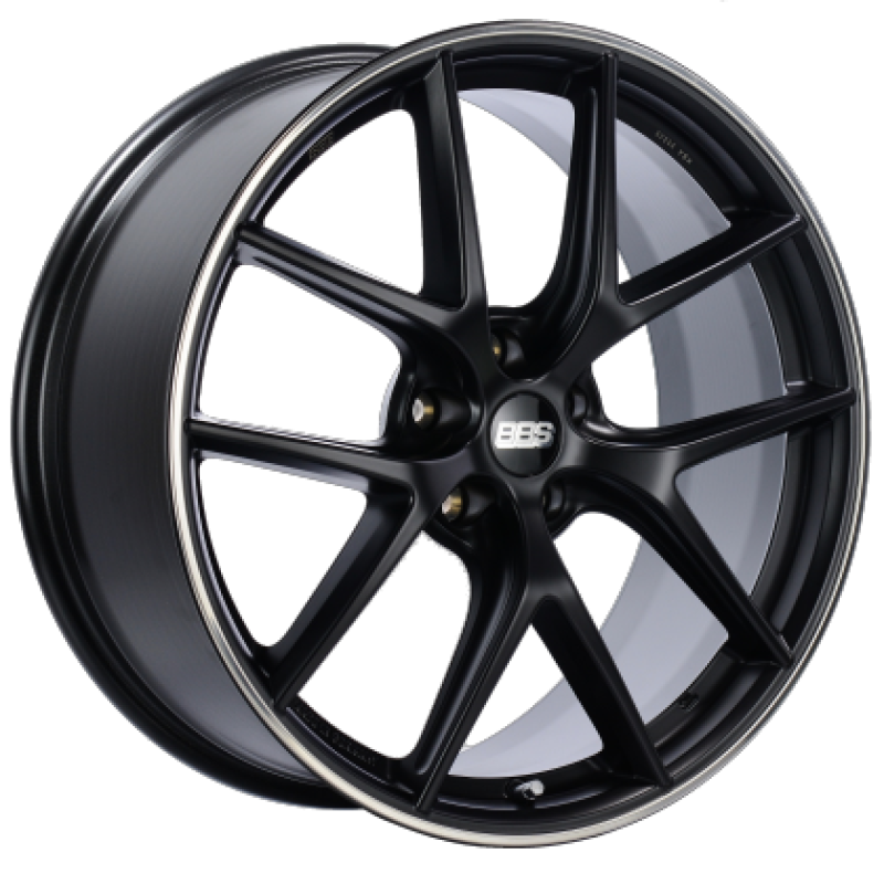 BBS CI-R 19x8 5x108 ET45 Satin Black Polished Rim Protector Wheel -70mm PFS/Clip Required