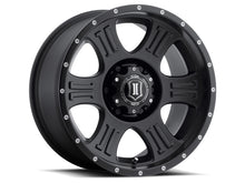 Load image into Gallery viewer, ICON Shield 17x8.5 5x5 0mm Offset 4.75in BS 71.5mm Bore Satin Black Wheel