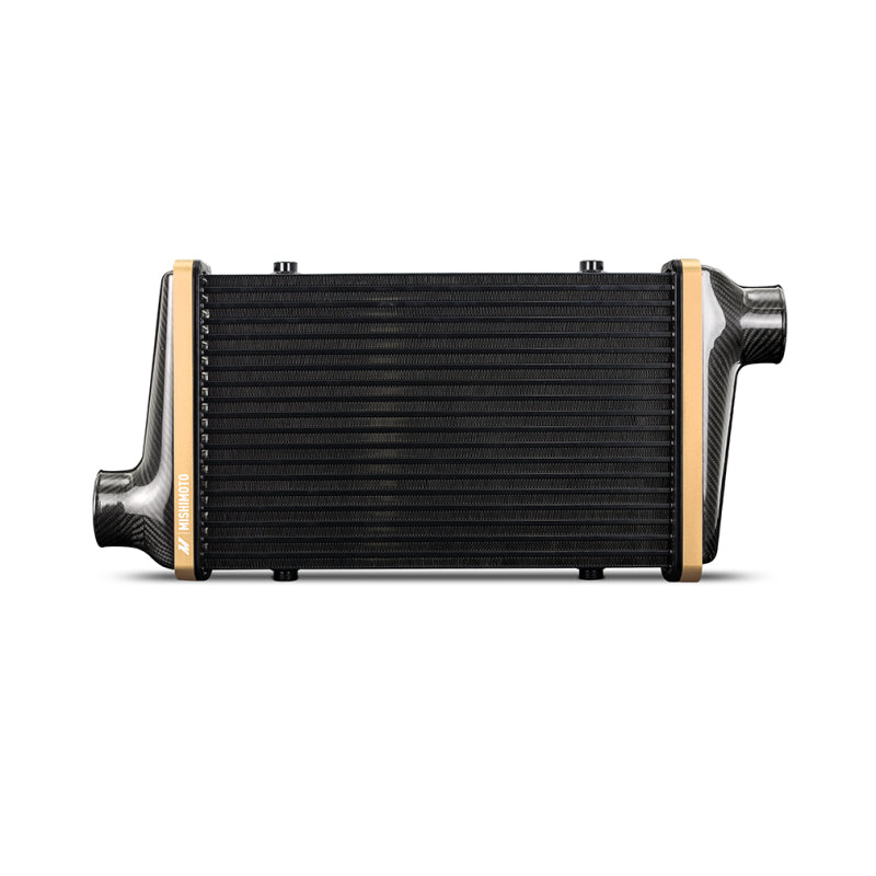 Mishimoto Universal Carbon Fiber Intercooler - Matte Tanks - 600mm Gold Core - S-Flow - BL V-Band