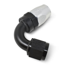 Load image into Gallery viewer, Russell Performance -6 AN Black/Silver 120 Degree Tight Radius Full Flow Swivel Hose End