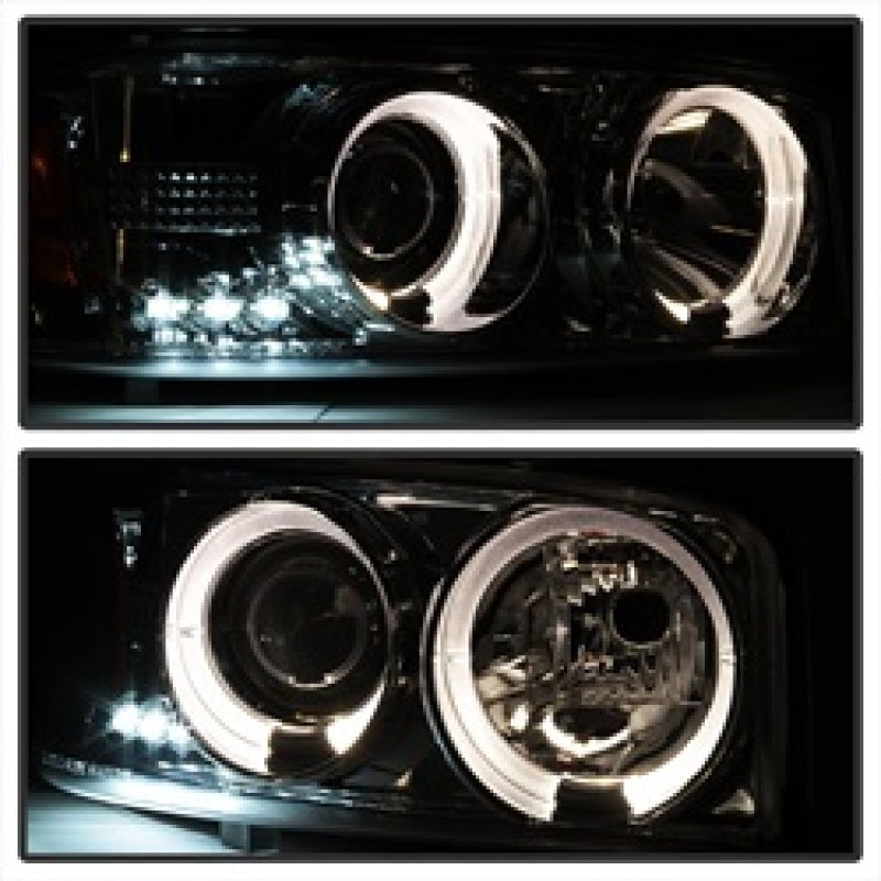 Spyder GMC Sierra 1500/2500/3500 99-06 Projector Headlights LED Halo LED Smoke PRO-YD-CDE00-HL-SMC