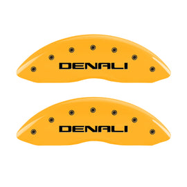 MGP 4 Caliper Covers Engraved Front & Rear Denali Yellow Finish Black Char 2009 GMC Savana 1500