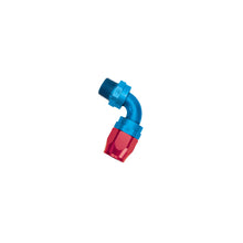 Load image into Gallery viewer, Russell Performance -6 AN Red/Blue 90 Degree Full Flow Swivel Pipe Thread Hose End (With 3/8in NPT)