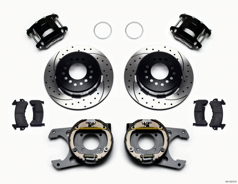 Wilwood D154 P/S Park Brake Kit Drilled Chevy 12 Bolt 2.75in Off w/ C-Clips