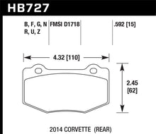 Load image into Gallery viewer, Hawk 2014 Chevrolet Corvette PC Rear Brake Pads