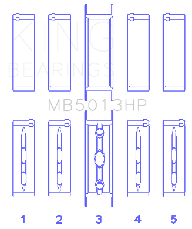 King Chevy LS1 / LS2 / LS4 / LS6 (Size 010X) Performance Main Bearing Set