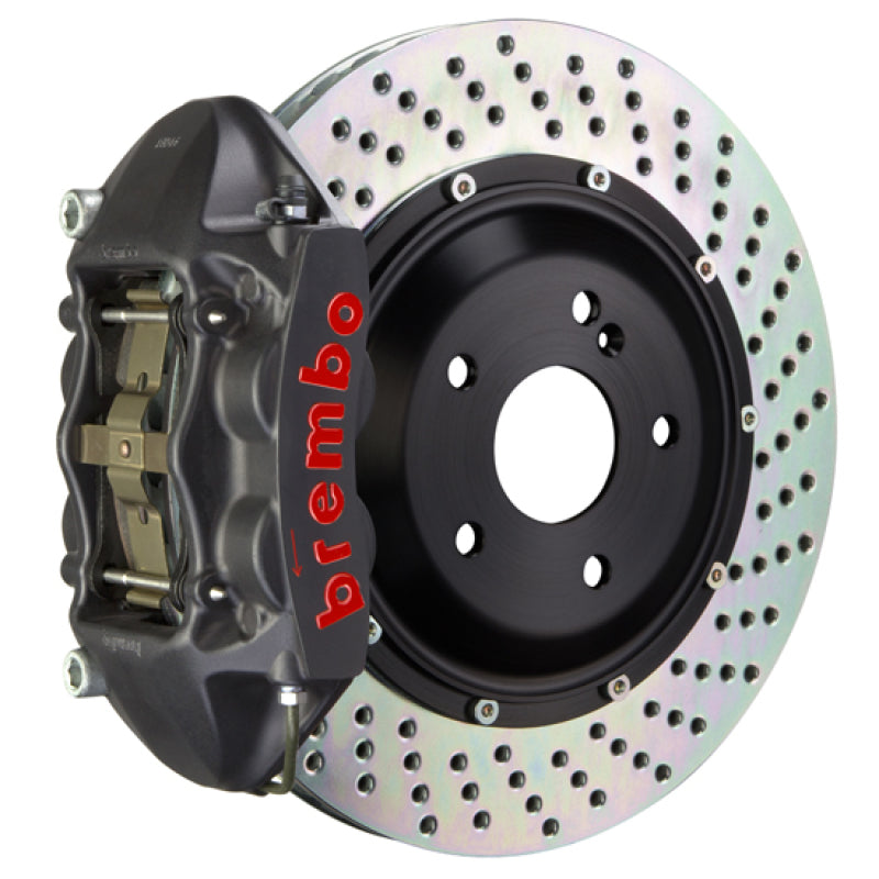 Brembo 13-17 Veloster Turbo Front GTS BBK 4 Piston Cast 345x28 2pc Rotor Drilled-Black HA