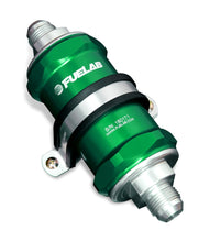 Load image into Gallery viewer, Fuelab 848 In-Line Fuel Filter Standard -8AN In/Out 40 Micron Stainless w/Check Valve - Green