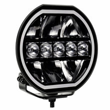 Load image into Gallery viewer, Go Rhino Xplor Blackout Series Maxline LED Hi/Low Beam w/Multi DRL (Surface Mount) 7in. - Blk