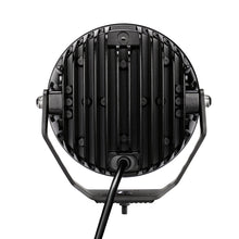 Load image into Gallery viewer, Go Rhino Xplor Blackout Series Round LED Spot Light Beam w/DRL (Surface/Thread Stud Mnt) 7in. - Blk
