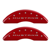 Load image into Gallery viewer, MGP 4 Caliper Covers Engraved Front 2015/Mustang Engraved Rear 2015/Bar &amp; Pony Red/Silve 19in. Min