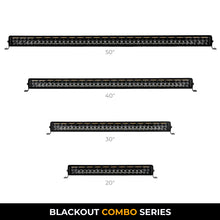Load image into Gallery viewer, Go Rhino Xplor Blackout Combo Series Dbl Row LED Light Bar w/Amber (Side/Track Mount) 32in. - Blk