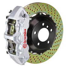 Load image into Gallery viewer, Brembo 07-08 G35/G35S Sedan Front GT BBK 6 Piston Cast 380x32 2pc Rotor Drilled-Silver