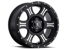 Load image into Gallery viewer, ICON Shield 17x8.5 5x5 0mm Offset 4.75in BS 71.5mm Bore Satin Black/Machined Wheel