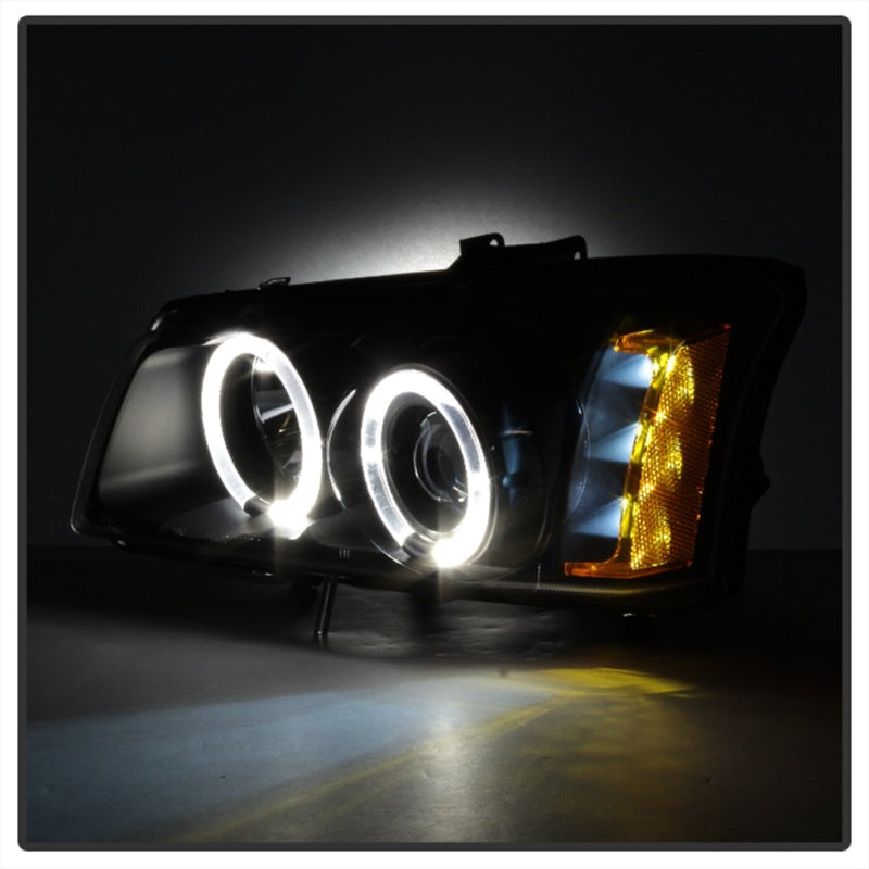 Spyder Chevy Silverado 1500 03-06 Projector LED Halo LED Amber Reflctr Blk PRO-YD-CS03-AM-BK