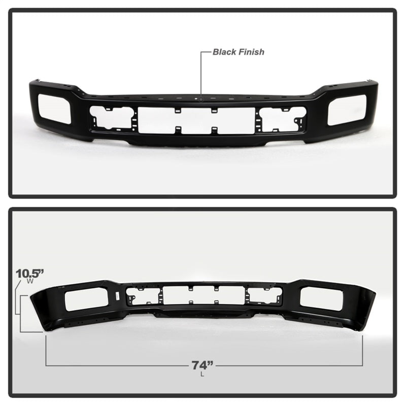 Spyder Ford F150 18-20 KING RANCH LIMITED w/Fog Lights Hole Front Bumper- Black (OEM JL3Z17757EAPTM)