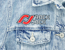 Load image into Gallery viewer, RockJock Jean Jacket w/ Embroidered Logos Front and Back Blue Womens Large
