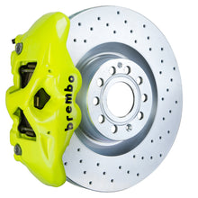 Load image into Gallery viewer, Brembo 05-10 Jetta GLI Fr GT BBK 4Pis Cast 345x30 1pc Rotor Drilled-Fluo. Yellow