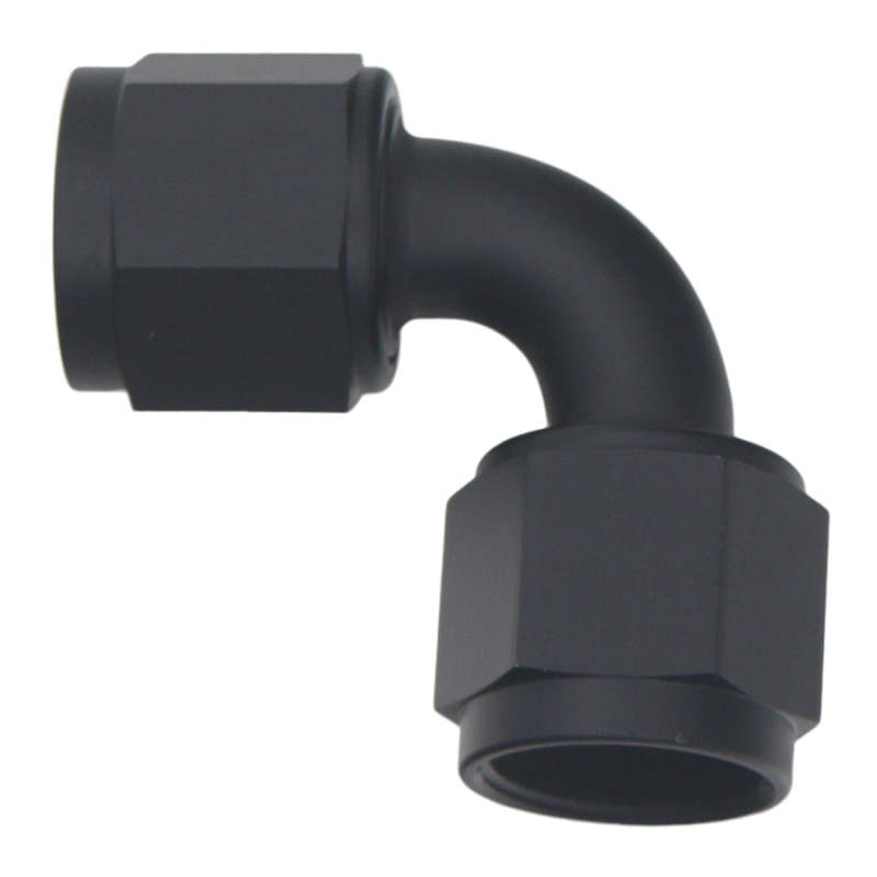 DeatschWerks 8AN Flare Female Swivel 90-Degree to 8AN Flare Female Swivel - Anodized Matte Black