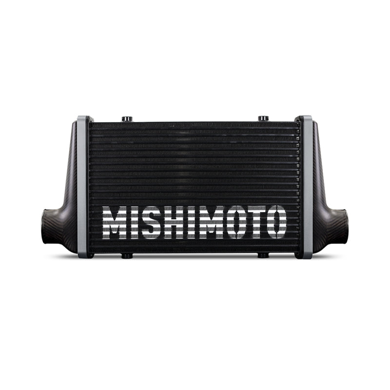 Mishimoto Universal Carbon Fiber Intercooler - Gloss Tanks - 450mm Black Core - C-Flow - P V-Band