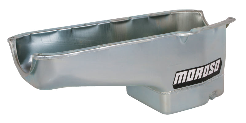 Moroso Pre-80 Chevrolet Small Block (w/Driver Side Dipstick) Wet Sump 6qt 8.25in Steel Oil Pan - Blk