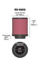 Load image into Gallery viewer, K&amp;N Filter Universal Rubber Filter 2 1/4 inch Flange 3 1/2 inch OD 4 inch Height