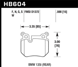 Hawk 08-13 BMW 135i 3.0L Base Rear ER-1 Brake Pads