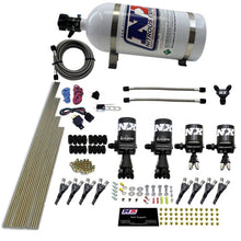 Load image into Gallery viewer, Nitrous Express 8 Cyl Shark Direct Port 4 Solenoids Nitrous Kit (200-600HP) w/10lb Bottle