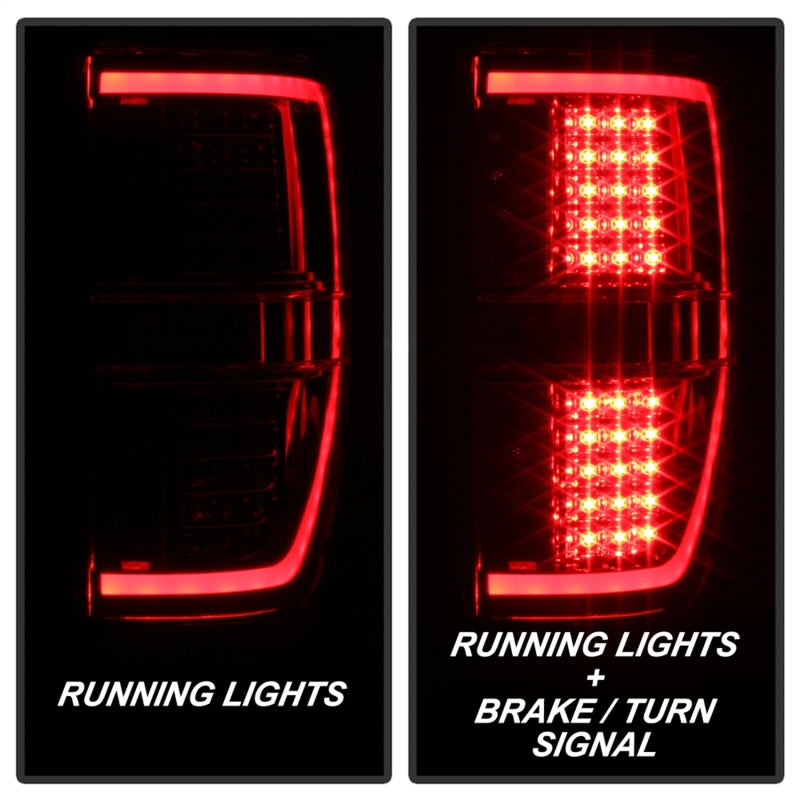 xTune 09-14 Ford F-150 Light Bar LED Tail Lights - Red Clear (ALT-JH-FF15009-LBLED-RC)