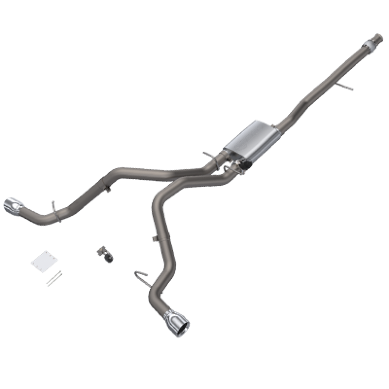 QTP 14-18 Chevy Silverado 1500 4.8L/5.3L EC/CC SB 304SS Scrmr Cat-Back Rear Split Exit w/4.5in Tips