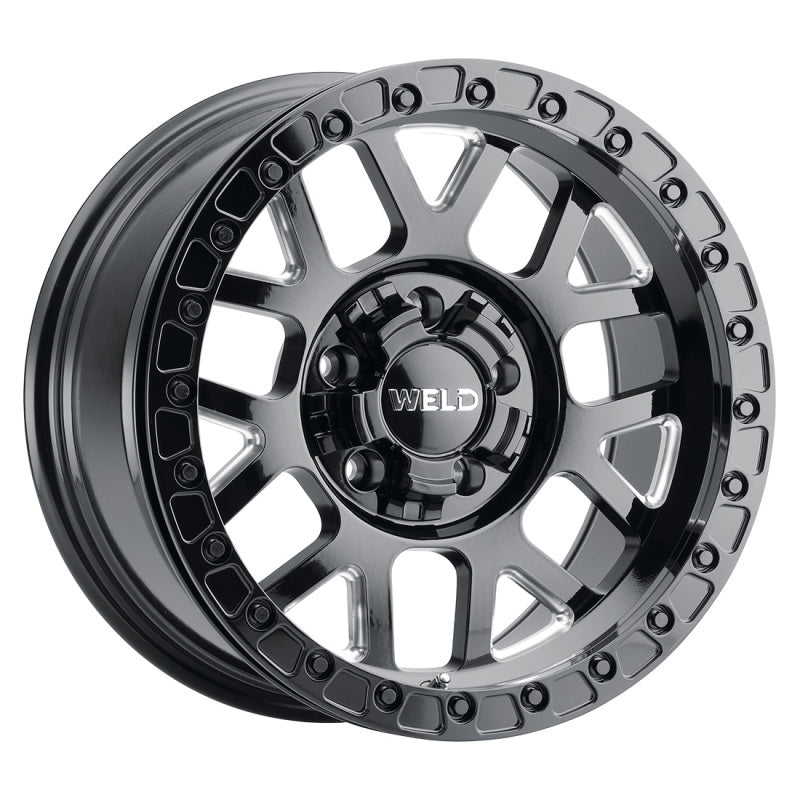 Weld Off-Road W902 17X10 Cinch Beadlock 5X127 5X139.7 ET-24 BS4.50 Gloss BLK MIL / BLK Ring 87.1