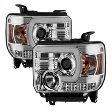 Load image into Gallery viewer, Spyder GMC Sierra 14-16 Projector Headlights Light Bar DRL Chrome PRO-YD-GS14-LBDRL-C