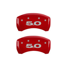 Load image into Gallery viewer, MGP Rear set 2 Caliper Covers Engraved Rear 50 Red finish silver ch