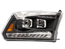 Load image into Gallery viewer, Raxiom 09-18 RAM 1500 LED Projector Headlights w/ Switchback Turn Signals- Blk Housing (Clear Lens)