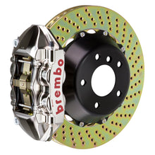 Load image into Gallery viewer, Brembo 10-16 E550 Sedan Rear GTR BBK 4 Piston Billet 345x28 2pc Rotor Drilled-Nickel