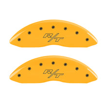 Load image into Gallery viewer, MGP 4 Caliper Covers Engraved Front &amp; Rear Vintage Style/RT Yellow finish black ch